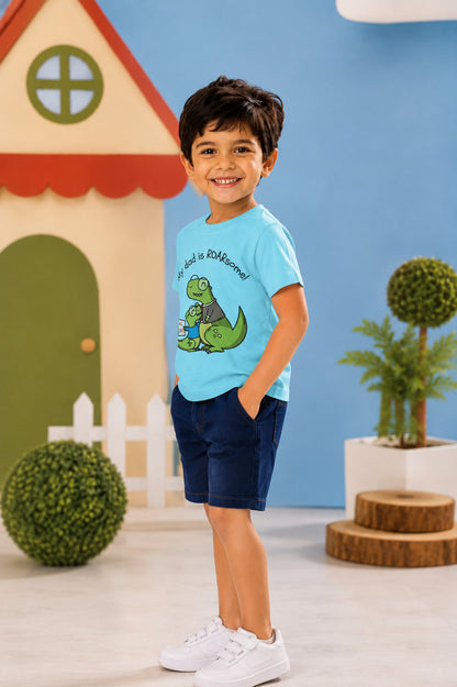 My Dad is Roar-Some Dinosaur Kids Cotton T-shirt