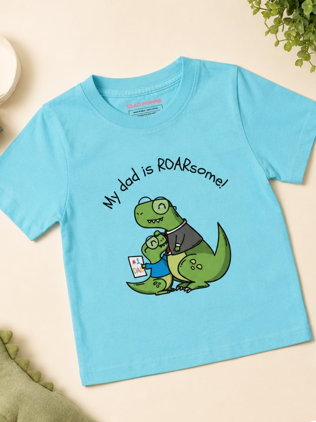 My Dad is Roar-Some Dinosaur Kids Cotton T-shirt