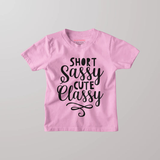 Short Sassy Cute Classy Kids T-Shirt