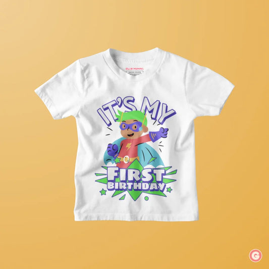 Super Boy First Birthday Cotton T-Shirt for Kids - Tshirt