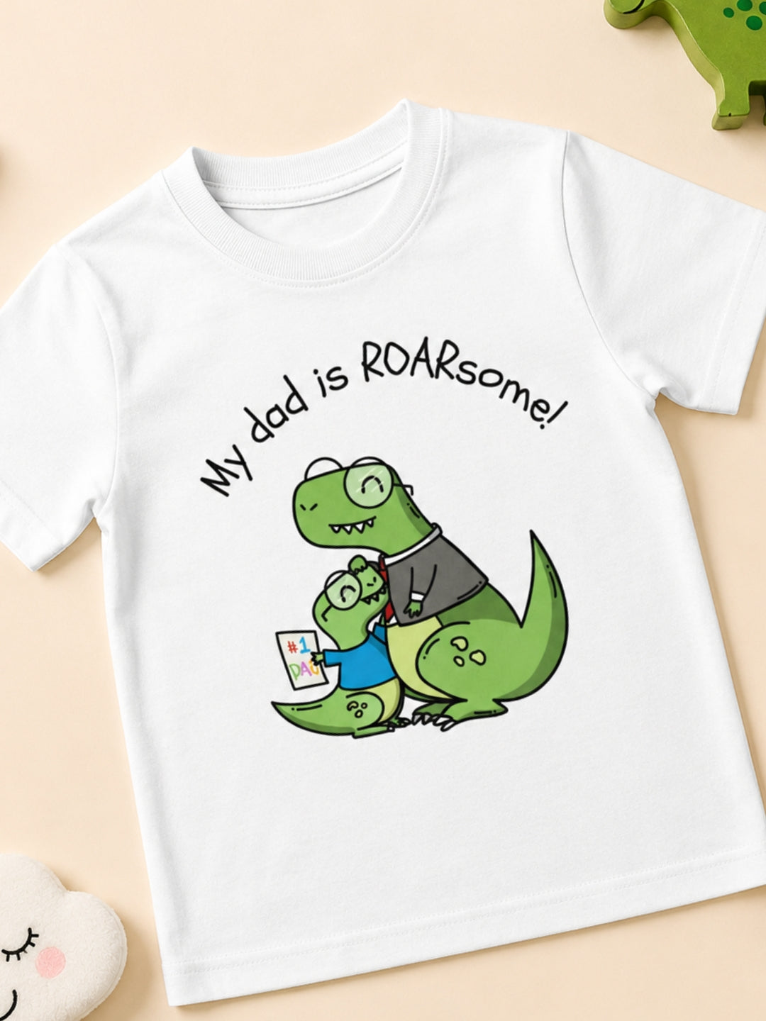 My Dad is Roar-Some Dinosaur Kids Cotton T-shirt