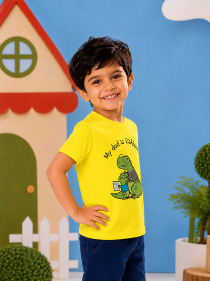 My Dad is Roar-Some Dinosaur Kids Cotton T-shirt