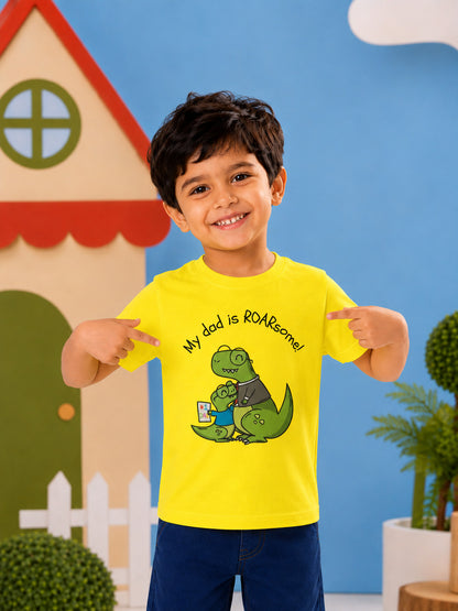My Dad is Roar-Some Dinosaur Kids Cotton T-shirt